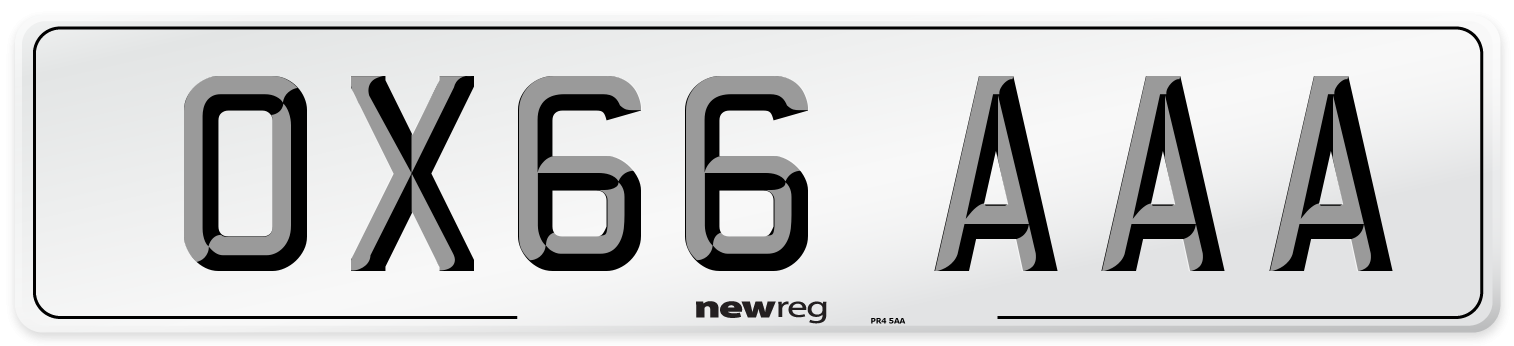 OX66 AAA Number Plate from New Reg